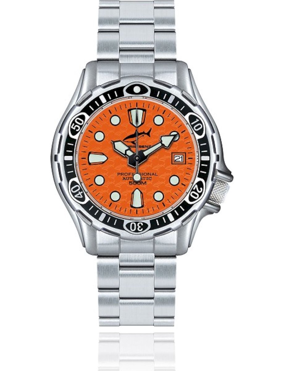 Chris Benz Dames, Heren, Unisexhorloge CB-500A-O-MB automatisch, duikershorloge