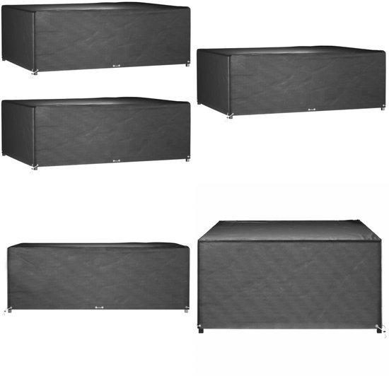 vidaXL Housses de meubles de jardin - Zwart - 270 x 180 x 90 cm - PE - Aluminium - Résistant à Water et aux UV - Set de 2 - Housse pour meubles de jardin