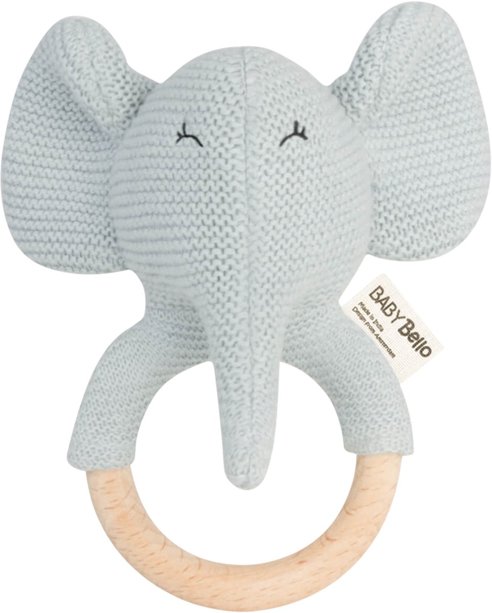 Baby Bello Elvy de Olifant – Rammelaar & Bijtring - Blauw