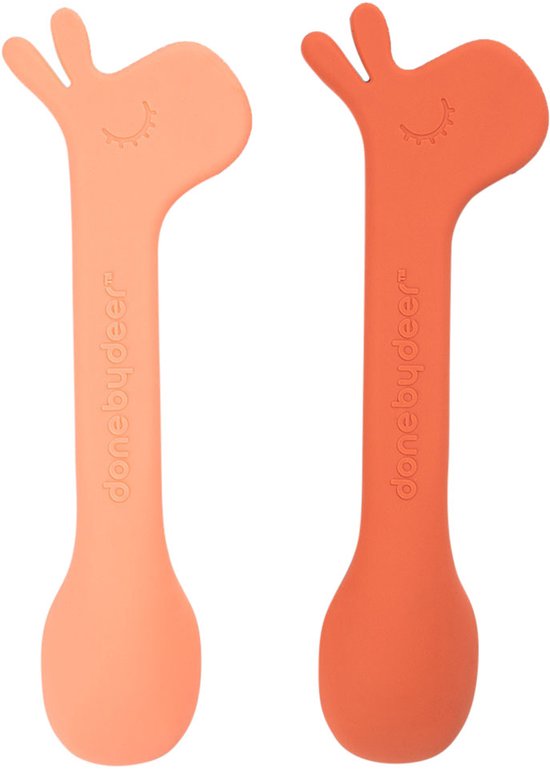 Done By Deer Silicone Spoon Lalee Papaya 2-pack van Done by Deer — afbeelding 2