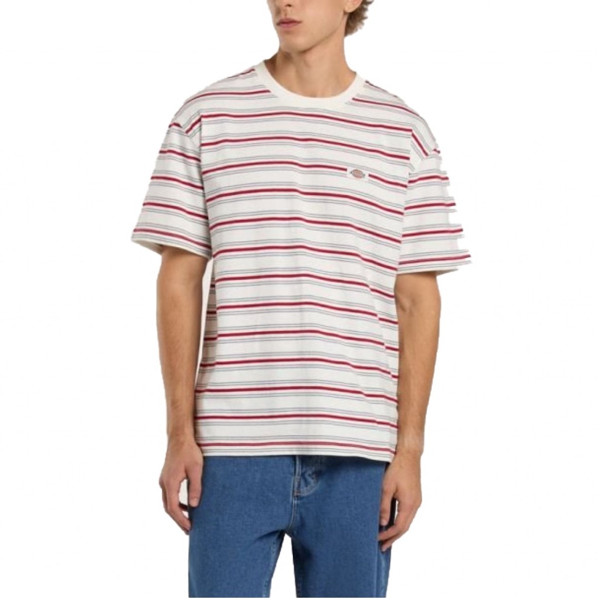 DICKIES LEWISTOWN STRIPE SS TE S EU Wit