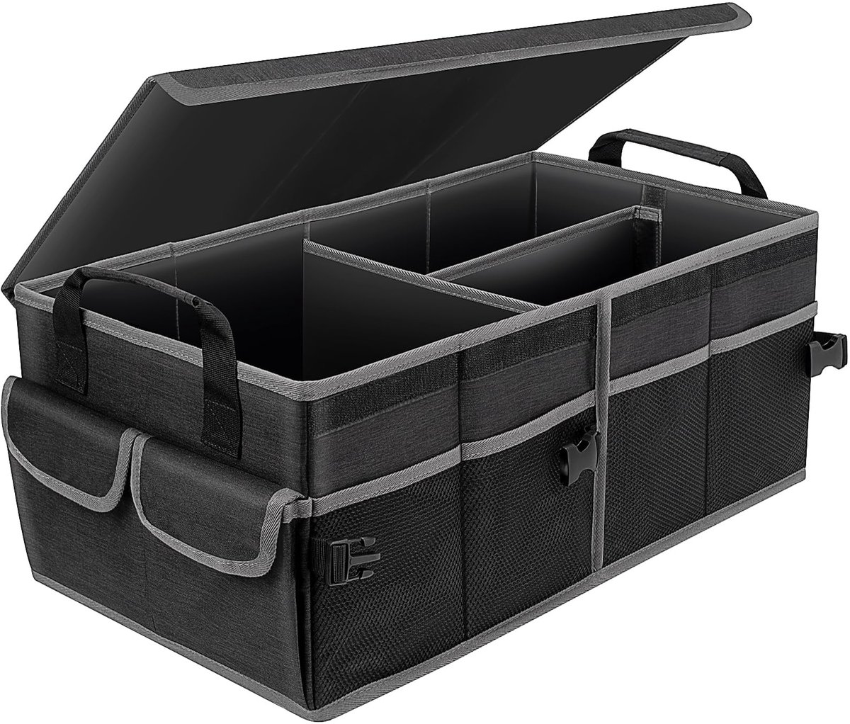 Ibenzoa® Multifunctionele Opbergoplossing voor de Auto: Ruimtebesparende Organizer met Deksels