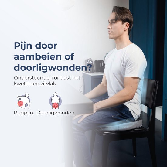 Best Life Coussin donut – Coussin d’assise orthopédique – Coussin ergonomique – Coussin en anneau pour hémorroïdes