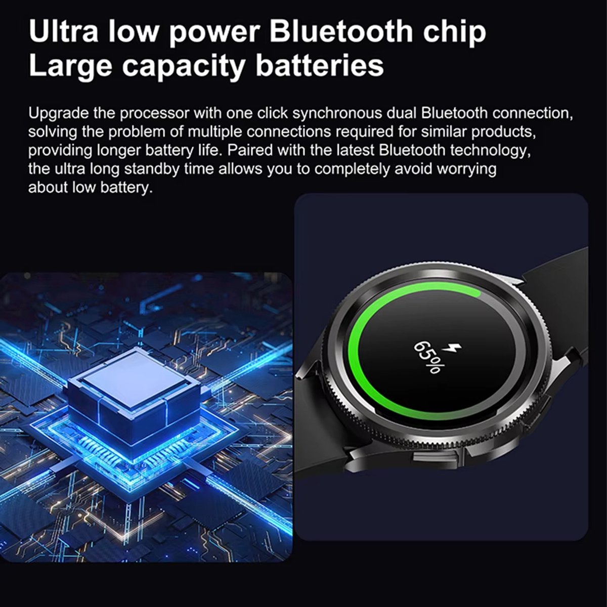 Afbeelding 3 van 2025 Smartwatch Heren AMOLED Zwart met GPS en Bluetooth