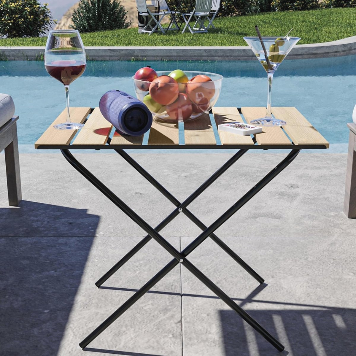 Klaptafel Opvouwbaar 60x40x57 cm - Verstelbare Tuintafel voor Binnen en Buiten