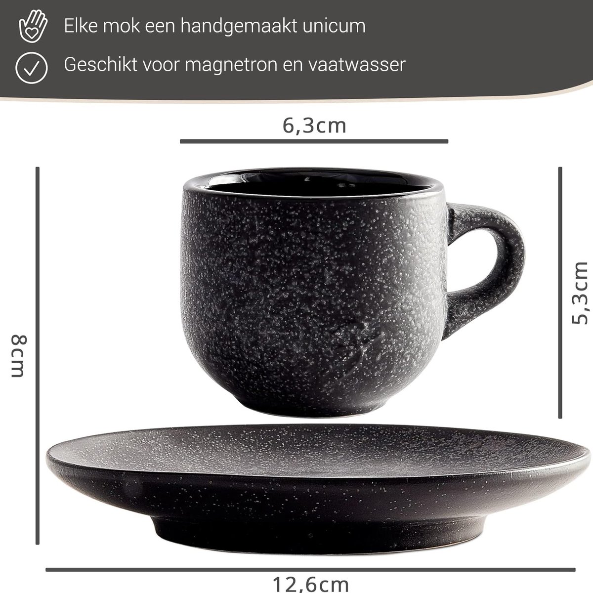Inspire Espressokopjes | AROMA | Porselein | Zwart | 7cl | 6 Stuks | 60x55(h)mm Inspire Espressokopjes | AROMA | Porselein | Zwart | 7cl | 6 Stuks | 60x55(h)mm