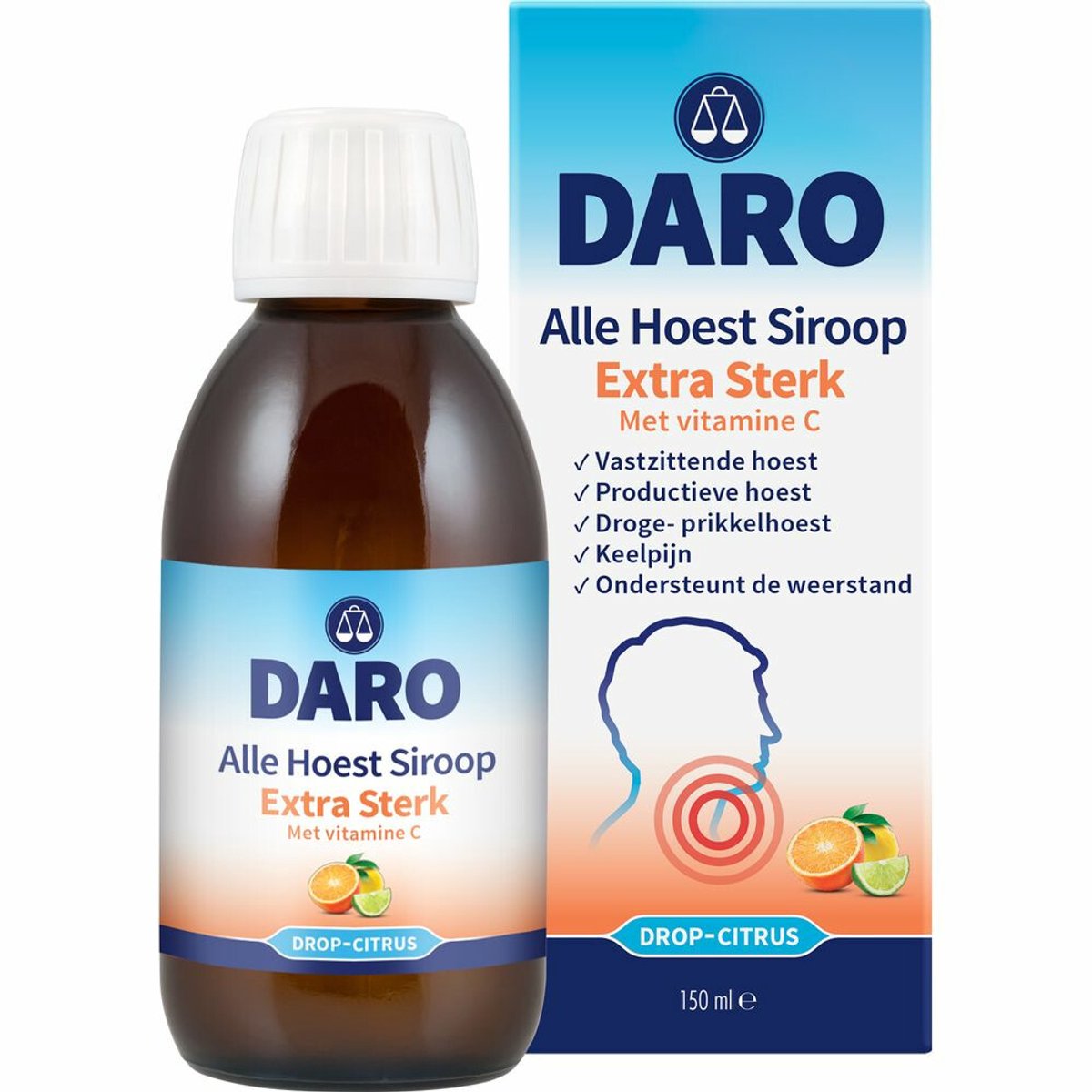 Daro Alle Hoest Siroop Extra Sterk met Vitamine C - 3 x 150 ml - Voordeelverpakking