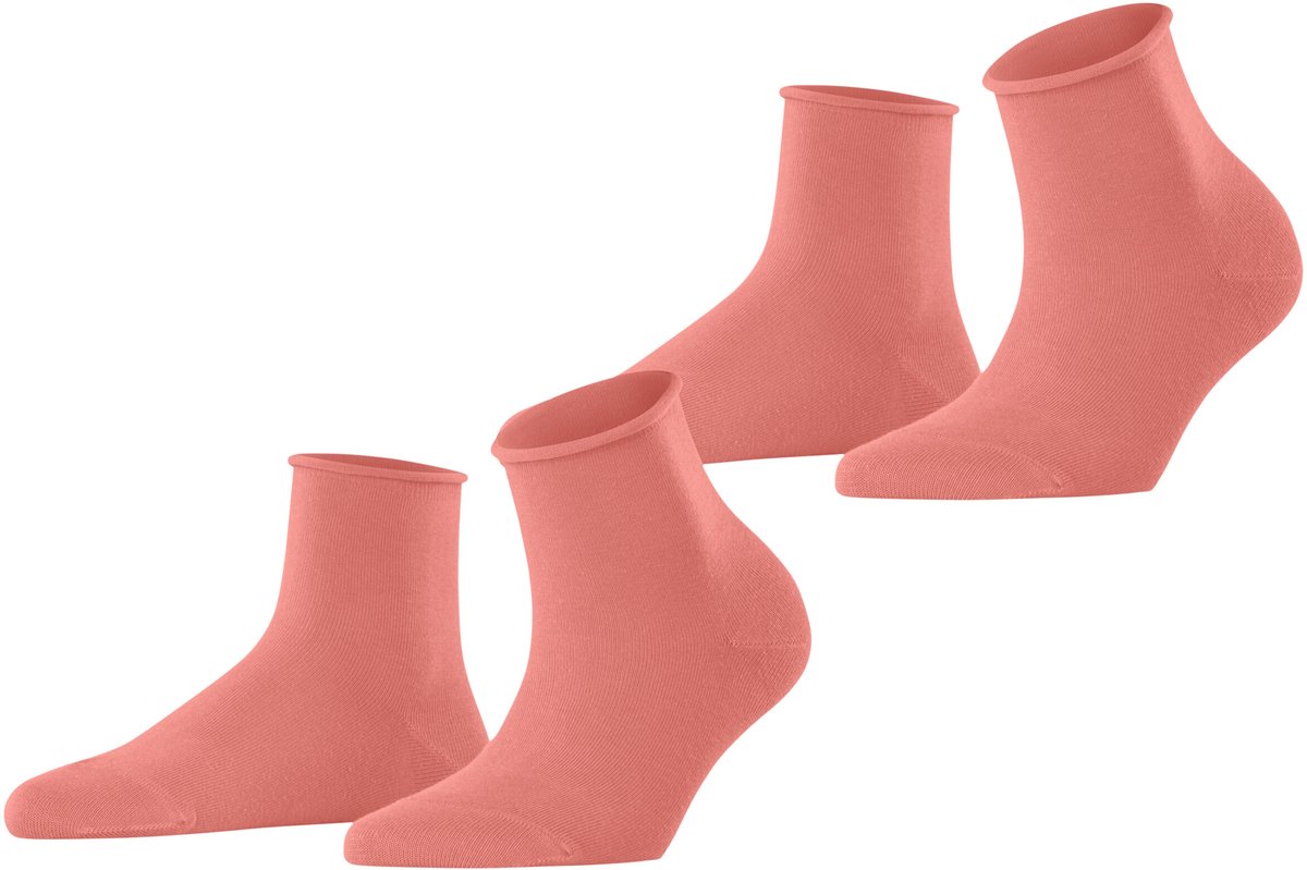 Esprit Basic Pure 2-Pack drukvrije rolrand katoen multipack sokken dames roze - maat 39-42