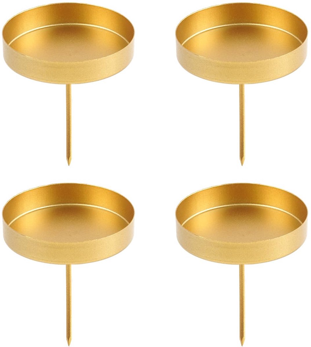 Ibenzoa Elegante Set van 4 Gouden Adventskaarsenhouders voor Sfeervolle Decoratie