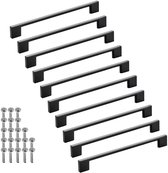 SOTECH 10 stuks meubelgrepen BLACKLINE XII BA 192 mm zwart mat aluminium (lengte 224 mm, breedte 9 mm, hoogte 28 mm) vitrinekastgrepen