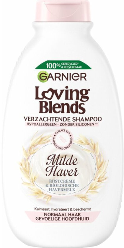 Garnier Loving Blends Milde Haver Shampoo - 3 x 300 ml - Voordeelverpakking