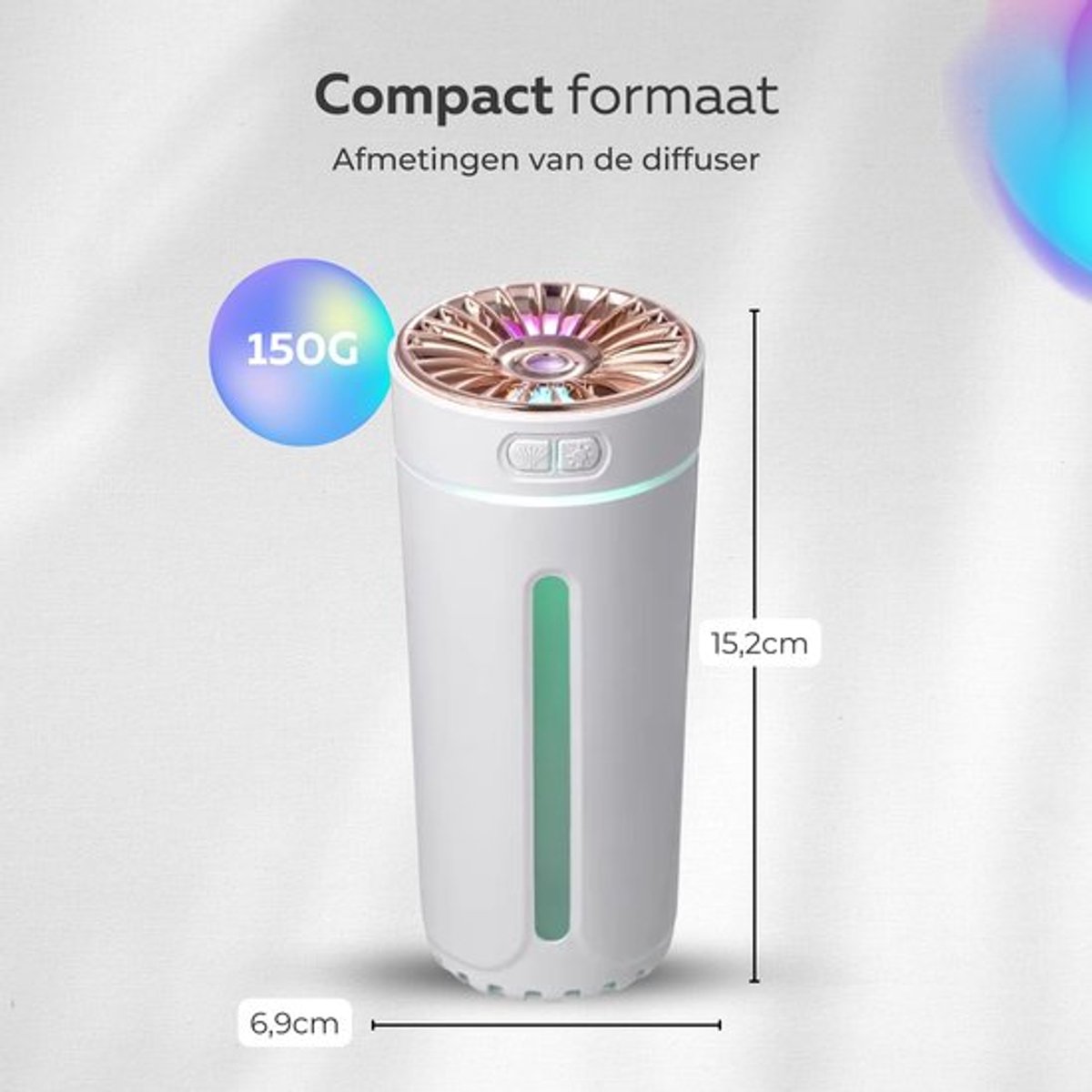 COCHO® Aroma Diffuser Draadloos 300ML - USB Humidifier - Luchtbevochtiger Met ultrasone - Roze met led-verlichting - Voor kantoor, thuis, in de auto — cadeau in Wonen & Interieur - foto 5