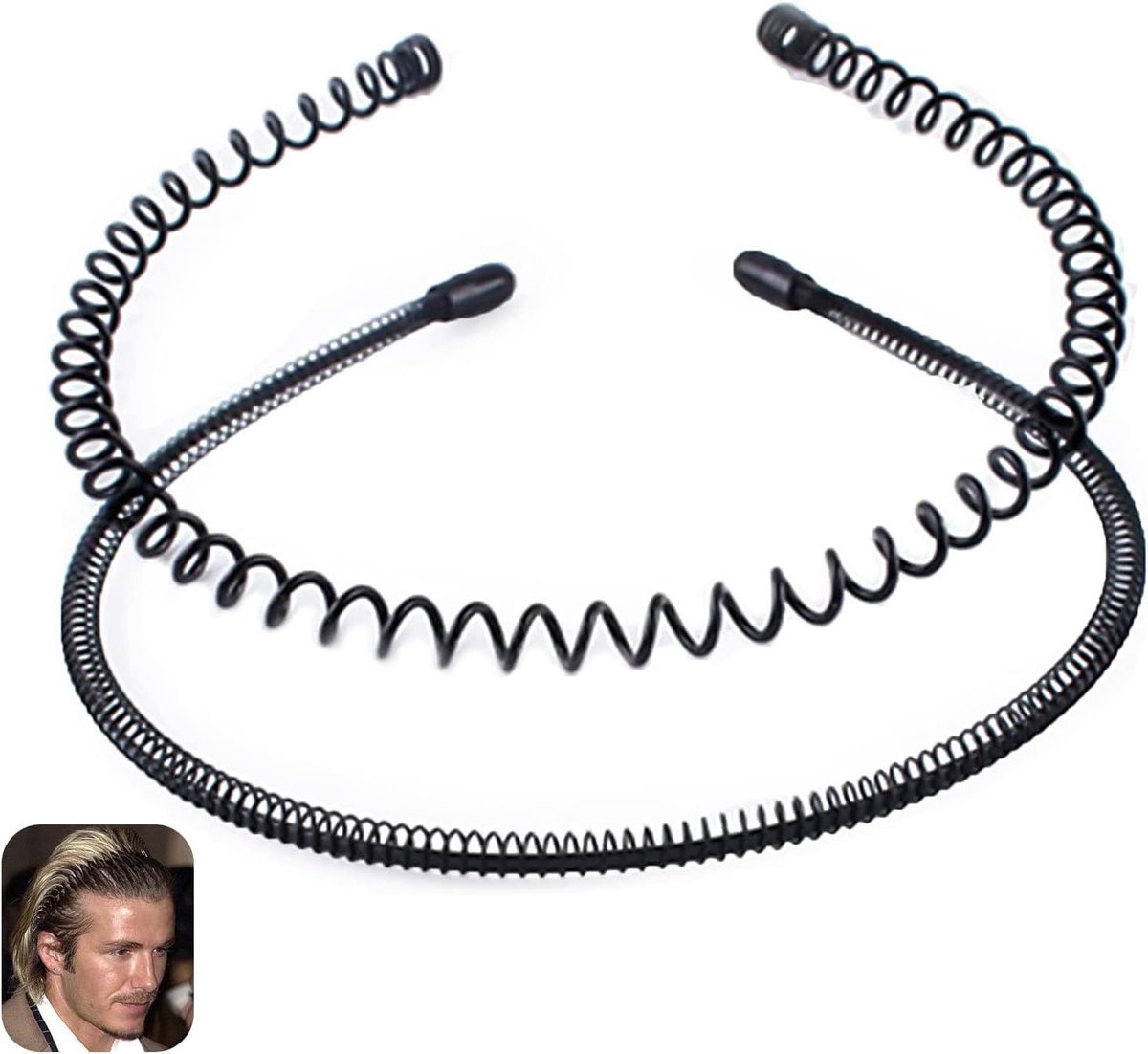 Metalen Haarbanden Zwart - Set van 2 - Haarband met Veer - Anti-Slip - Uniseks - Voor Buitensporten en Yoga