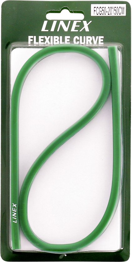 Donkergroene Linex flexibele curve van 50 cm in verpakking.