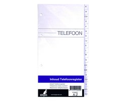 Kangaro telefoonregister - inhoud - alfabet A-Z - 4-rings