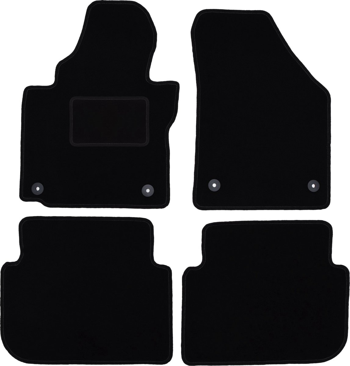 Zwarte veloursmatten voor: Volkswagen Touran I minivan (2004-2010)