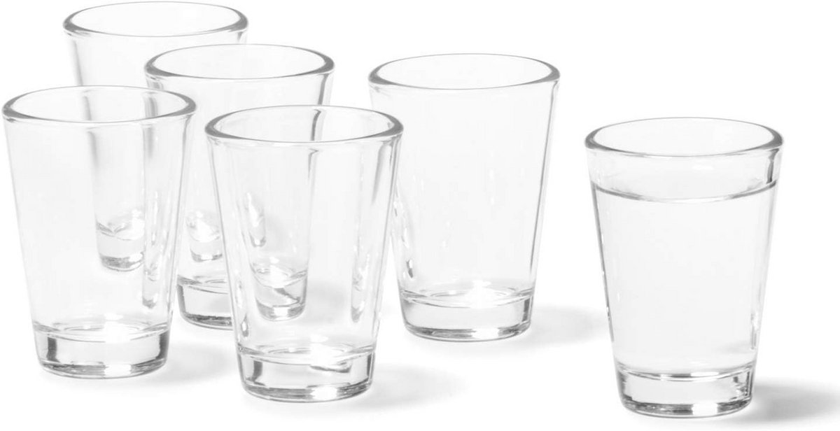 Set van 6 Vaatwasmachinebestendige Borrelglazen - Tijdloze Shotglazen voor Feestelijke Gelegenheden