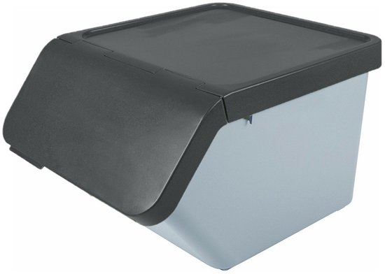 Sunware Sigma Home sorteer bak met deksel - afvalbak - blauw - stapelbaar - 45L - 49 x 39 x 30 cm