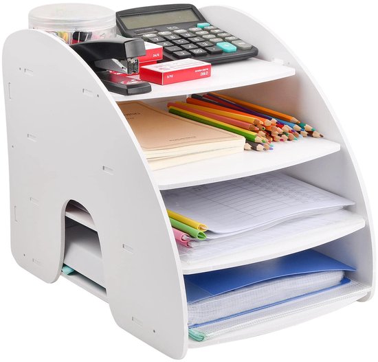 PAG Hout Literatuur Organizer Office Home File Sorter Mail Center Papier Opberghouder Klaslokaal Keepers Mailbox, 27 Slots Compartiment, Retro Wit