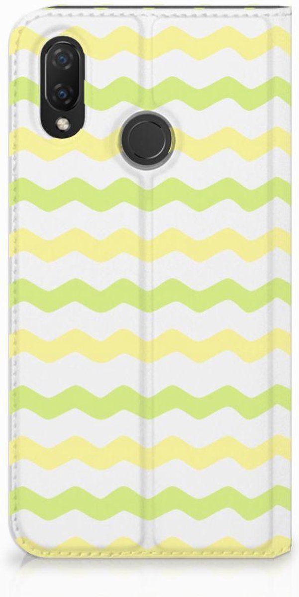 Huawei P Smart Plus Hoesje met Magneet Waves Yellow