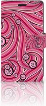 Sony Xperia XZ | Sony Xperia XZs Wallet Book Case Hoesje Swirl Pink