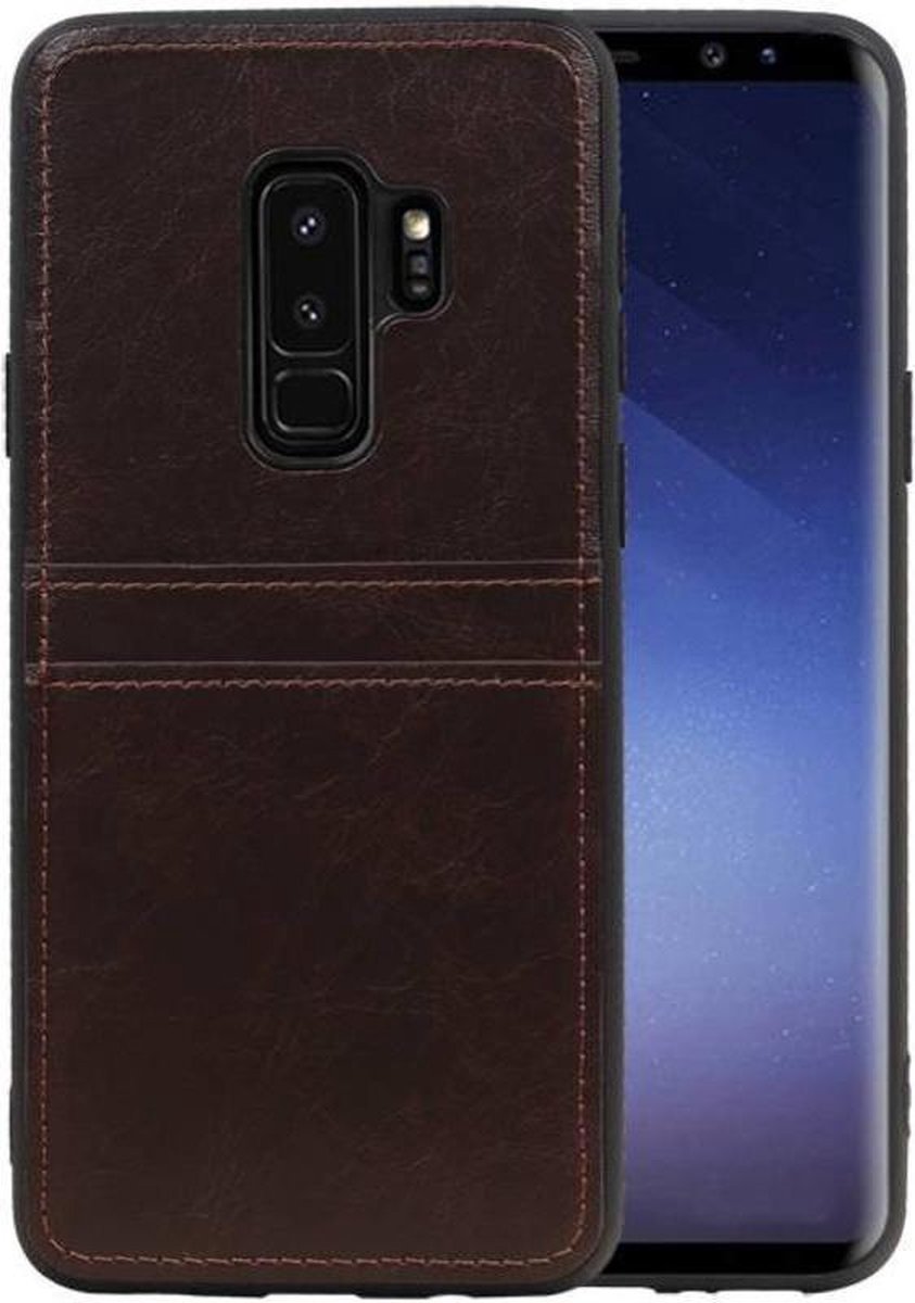 Back Cover 2 Pasjes Hoesje voor Galaxy S9 Plus Mocca