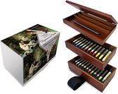 Houten set met 24 oliepastels - Sennelier