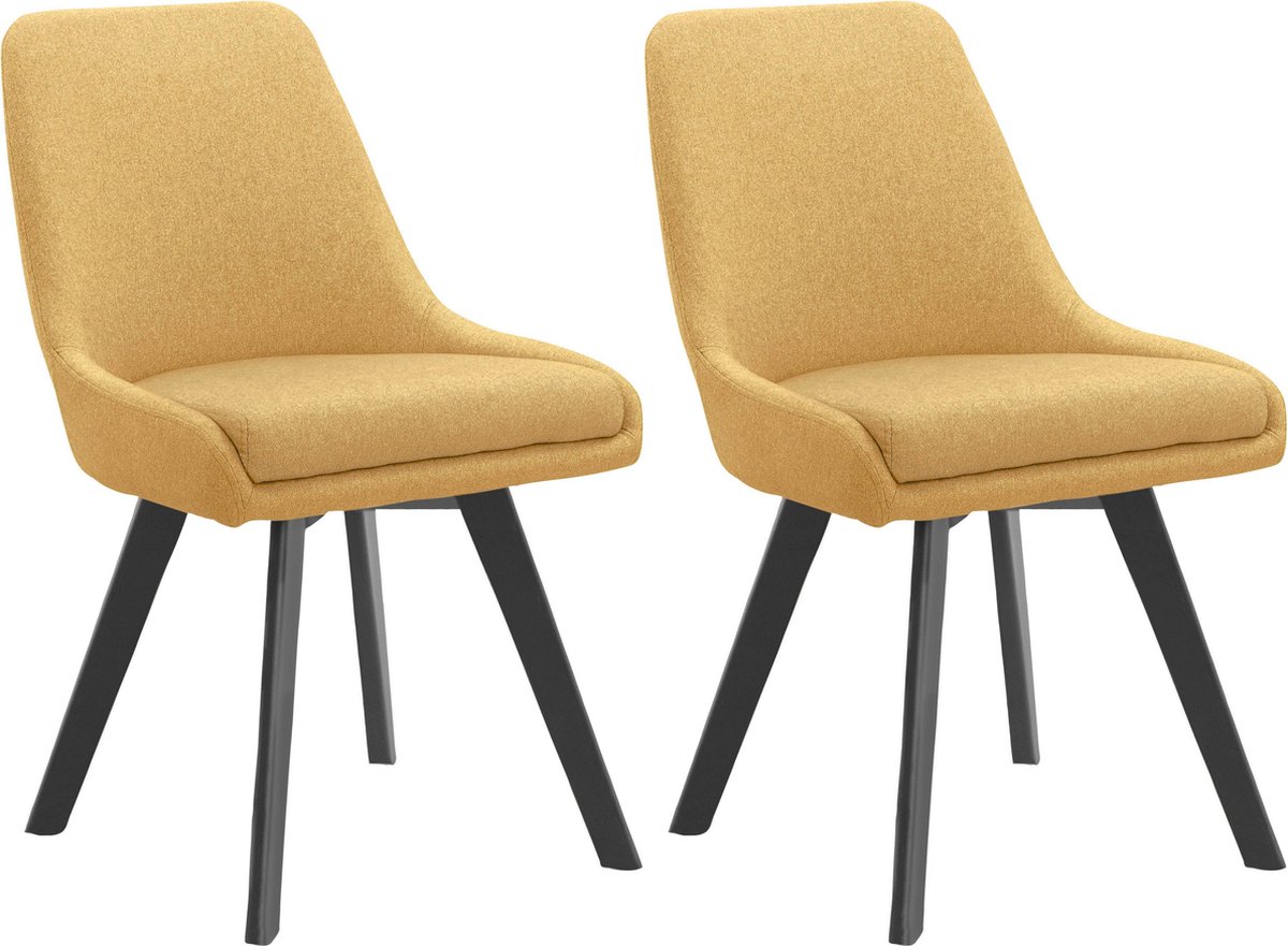 Notio Living Rudi2-Eetkamerstoel - Set van 2 - Mosterd