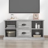 The Living Store TV-meubel Eikenhout - Grijs Sonoma - 99.5 x 35.5 x 48 cm - Trendy design - Voldoende opbergruimte