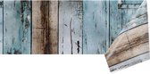 Raved Tafelzeil Steigerhout  140 cm x  140 cm - Blauw - PVC - Afwasbaar