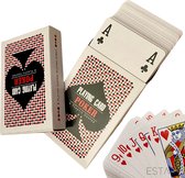 Cartes à Cartes à jouer de Luxe ESTARK - 4 jeux - Revêtement plastique - Cartes de Poker - Deck - Cartes de jeu - Carte de jeu - 4 x 56 - Jeu de société - Jouer - Cartes à jouer - Numéro dans les 4 coins - 4 PIÈCES