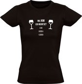 Wil Kim een wijntje? Dames T-shirt - wijn - wijnen - humor - grappig