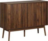 sweeek - Walnoothouten opbergkast, linear, l 115 x b 39,5 x h 90cm