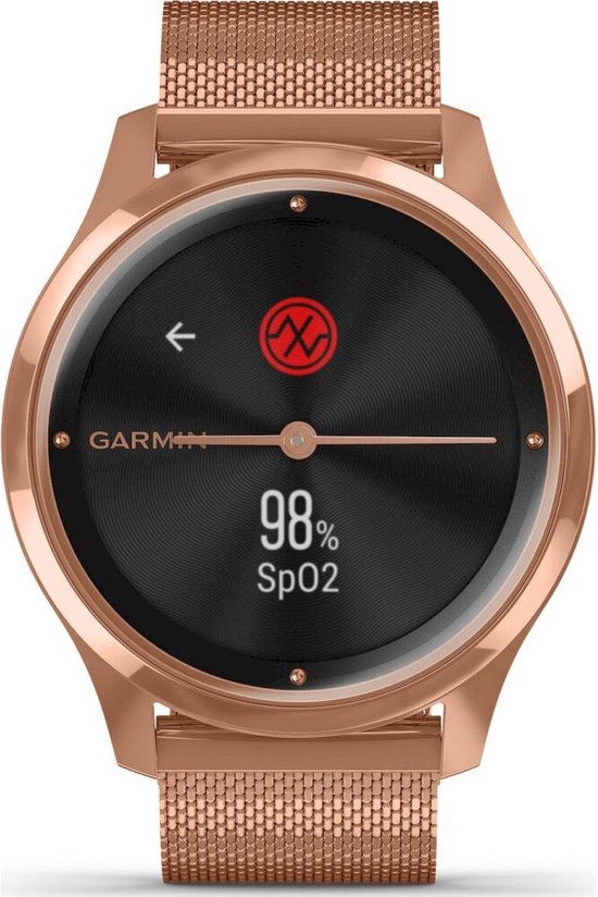 Garmin Vivomove Luxe Smartwatch dames 42 mm Rose mesh bol