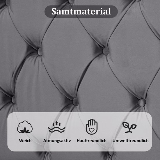 Lit double rembourré Merax - Lit pour 2 personnes avec tête de lit réglable - Grijs