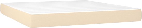 vidaXL - Sommier tapissier - avec - matelas - tissu - crème - 160x200 - cm