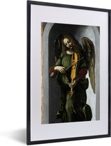 Fotolijst incl. Poster - An angel in green with a vielle - Leonardo da Vinci - 40x60 cm - Posterlijst