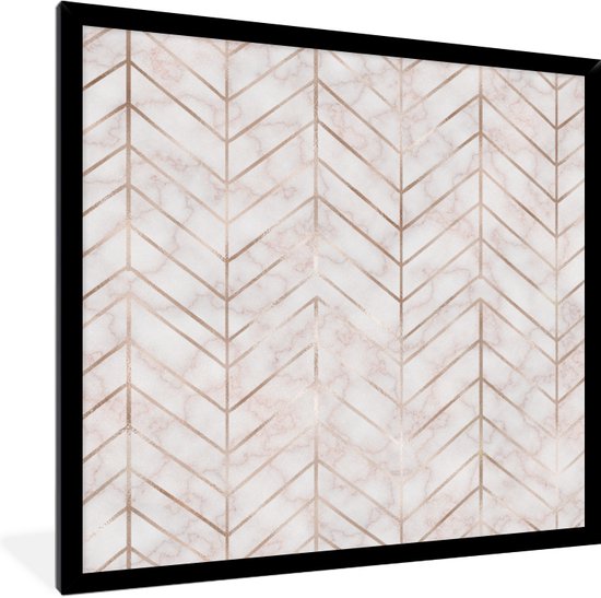 Cadre photo avec affiche - Motifs - Luxe - Rose - Bronze - 40x40 cm - Cadre pour affiche