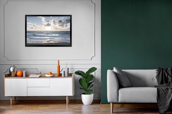 Cadre photo avec affiche - Mer - Nuages ​​- Allemagne - 90x60 cm - Cadre pour affiche