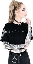 Restyle Crop top -XXL- Sinner Zwart