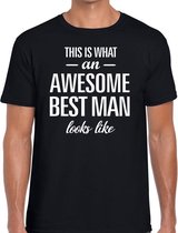 Awesome best man/getuige cadeau t-shirt zwart heren S