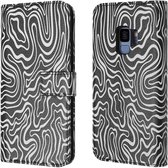 iMoshion Hoesje Geschikt voor Samsung Galaxy S9 Hoesje Met Pasjeshouder - iMoshion Design Bookcase smartphone - Meerkleurig / Black And White