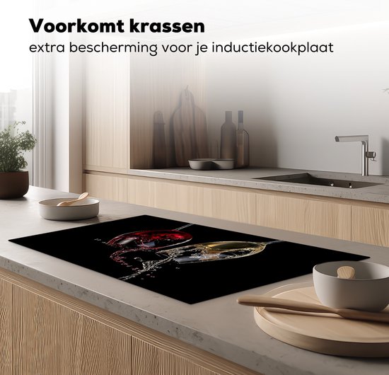 Protecteur d'induction 90x52 cm - Tapis d'induction - Protecteur de plaque de cuisson - Verres à vin