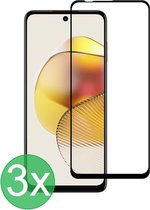 Full Screenprotector 3x Geschikt voor: Motorola Moto G73 - screen protector - volledige glas - bescherming - beschermglas - ZT Accessoires