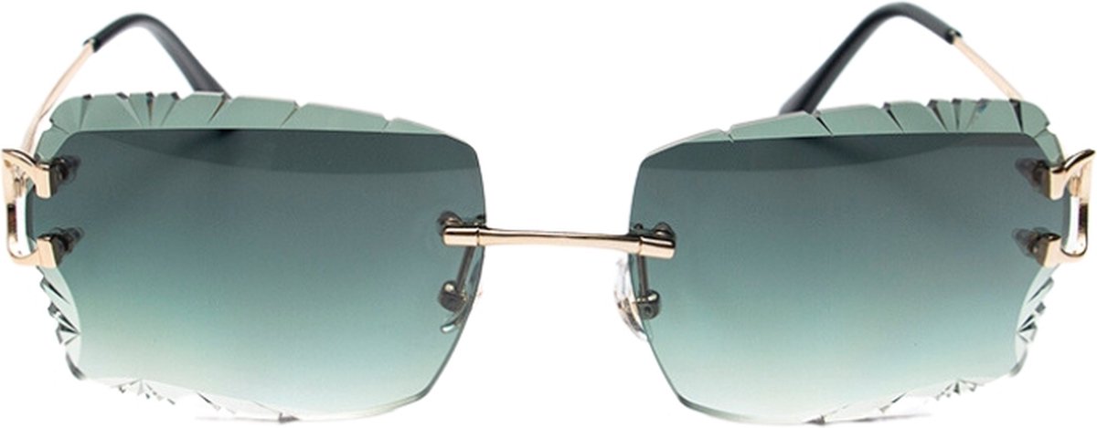Transparante zonnebril - Diamond Cut - Blauwgroen - Gradient