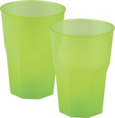 Santex drinkglazen frosted - groen - 12x - 420 ml - onbreekbaar kunststof - Cocktailglazen