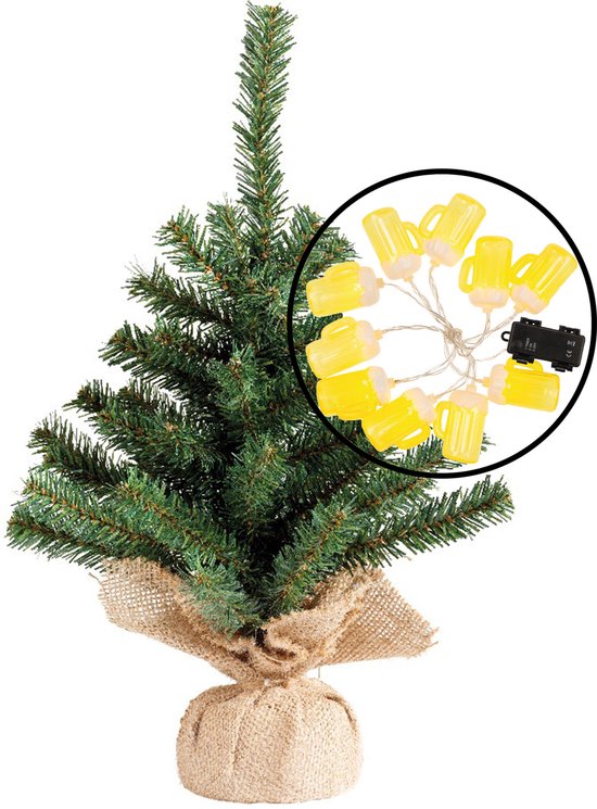 BLOSMON Kleine kerstboom met lampjes: Mini Norfolk grenen 80 cm met 106 BLOSMON Kleine kerstboom met lampjes: Mini Norfolk grenen 80 cm met 106