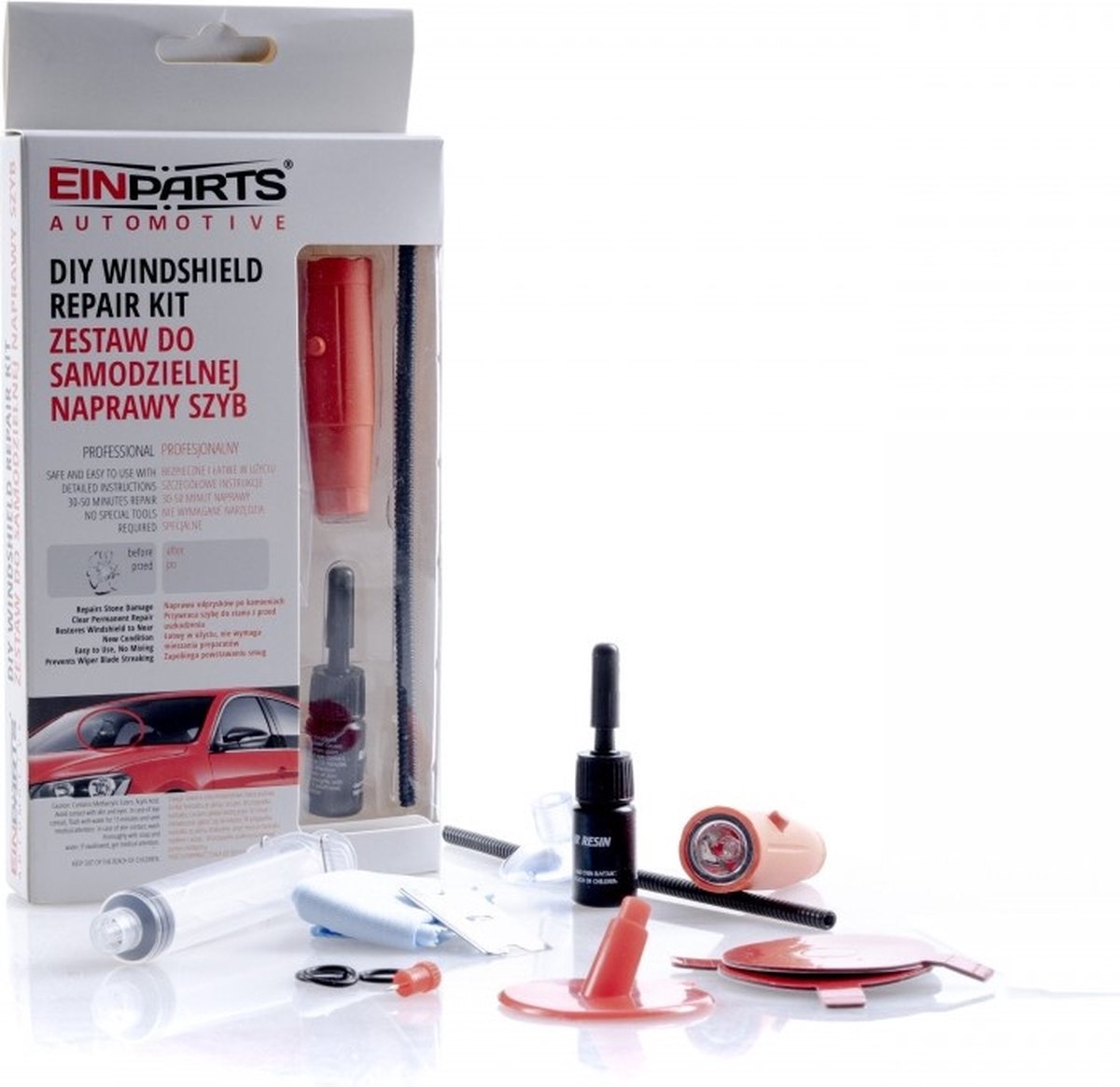 Einparts Auto Voorruit Glas Ster of Barst Reparatie Kit met Vloeistof