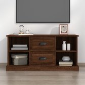 The Living Store TV-meubel Bruineiken 99.5 x 35.5 x 48 cm - Trendy en praktisch design - Duurzaam bewerkt hout - Voldoende opbergruimte - Stevig oppervlak