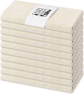 10 stuks linnen katoenen servetten van katoen en linnen, stof, 40 x 40 cm, rustiek, natuurlijk, wasbaar, linnen servetten voor bruiloften, feesten, diners, banketdecoratie (beige)